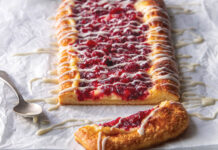 Cranberry Danish Cranberry Danish on parchment drizzled with glaze