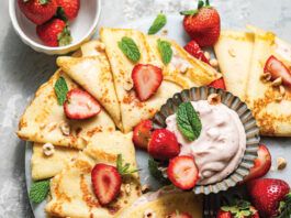 Swedish Pancakes with Strawberry Cream