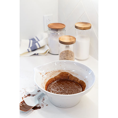 Pottery-Jo-Bowl-with-brownie-mix - Bake from Scratch Pottery Jo Mixing Bowl