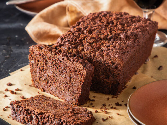 Chocolate-Stout Coffee Loaf Cake on Parchment
