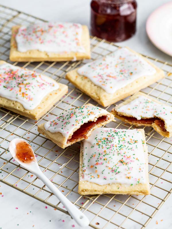 Strawberry Toaster Pastries on Wire Rack