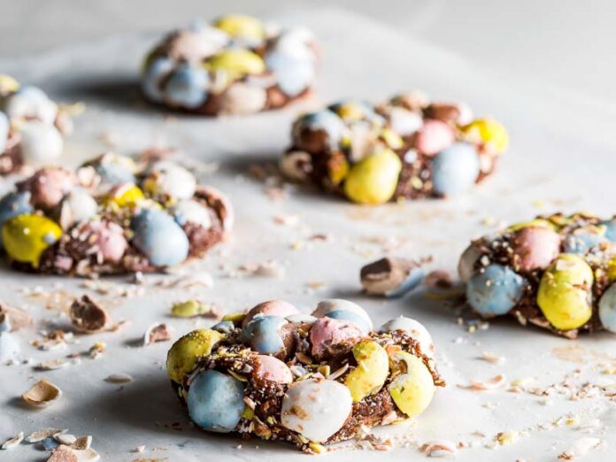 Milk Chocolate Egg Cookies on parchment