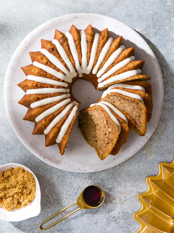 Roasted Banana Rum Bundt Cake