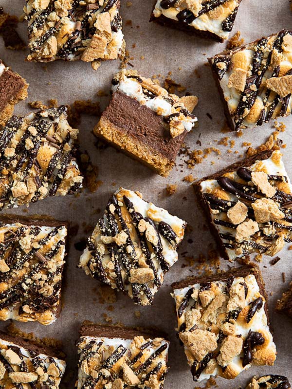 S'mores Chocolate Cheesecake Bars