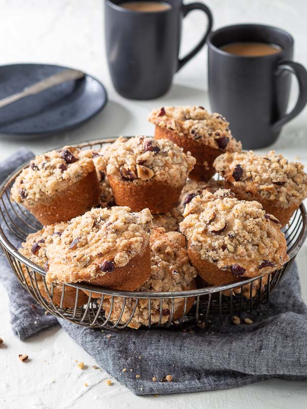 Hazelnut-Banana Sour Cream Muffins