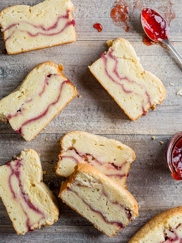 Strawberry and Cream Cheese Pound Cake Loaves