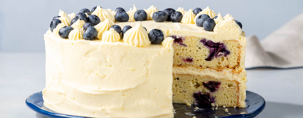 Blueberry Creme Fraiche Layer Cake