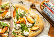 Peach Flatbreads with Hot Honey Ricotta