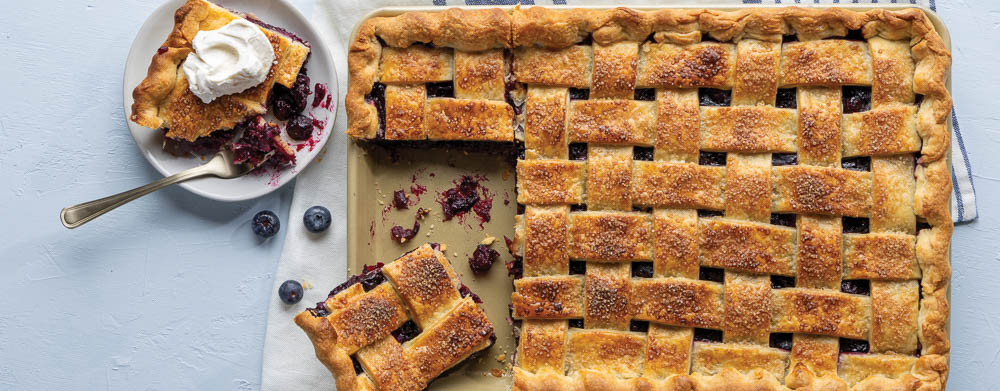 Blueberry Slab Pie with Mascarpone Whipped Cream