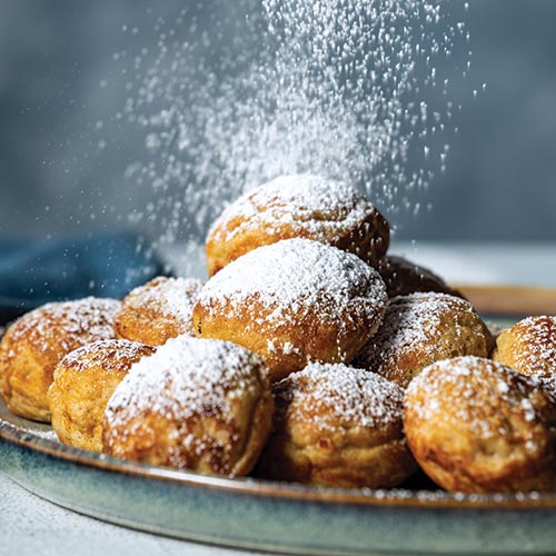 Aebleskiver-KC0509 - Bake from Scratch Powdered Sugar Pastries