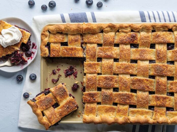Blueberry Slab Pie with Mascarpone Whipped Cream