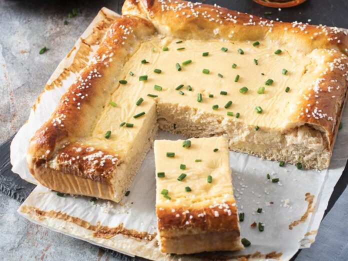 Beer Cheese Pretzel Tart