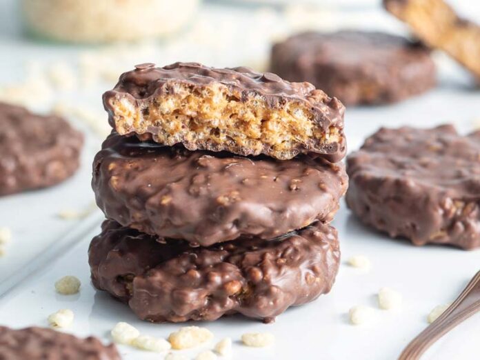 Chocolate-Covered Crisp Rice Cookies